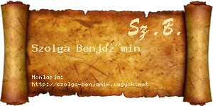 Szolga Benjámin névjegykártya