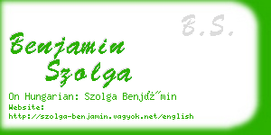 benjamin szolga business card